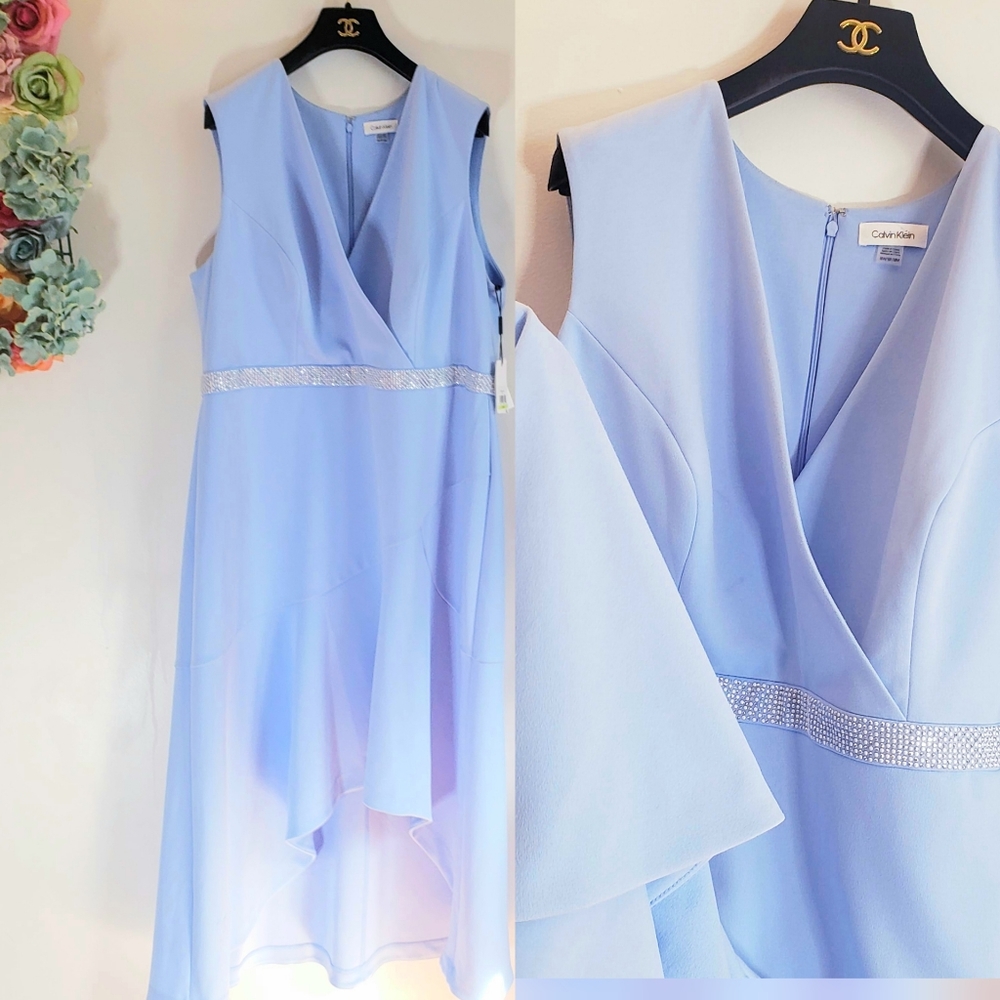 CALVIN KLEIN New Periwinkle Blue Plus Size Dress - Picture 3 of 15